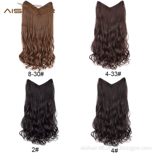 Aisi Hair Women 4 Clips Hair Extensions Natural Wavy Long High Temperature Fiber Synthetic Clip In Hairpieces